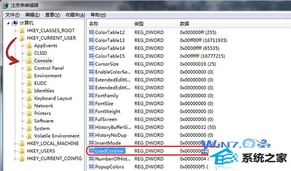 找到“LoadConime”项